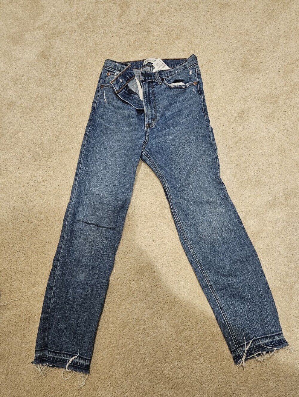Abercrombie & Fitch Women's Straight-Leg Blue Denim Jeans